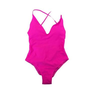 Imagem de Maiô Feminino Sexy Acolchoado De Uma Peça, Cor Sólida, Roupa De Praia 