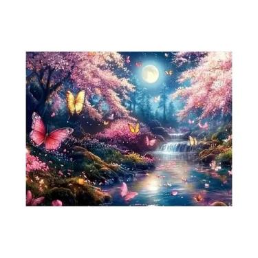 Imagem de Mosaico De Diamantes Momoart Para Iniciantes: Paisagem De Árvore E Lua