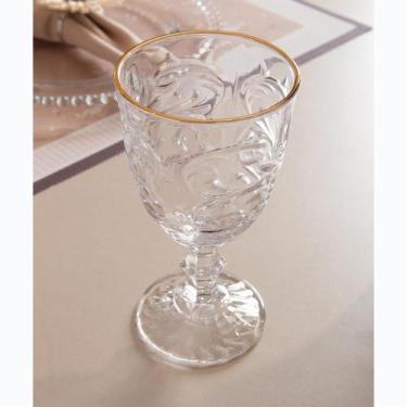 Imagem de Taça Água Wolff Arabesco Fio de Ouro 320ml Cristal Ecológico