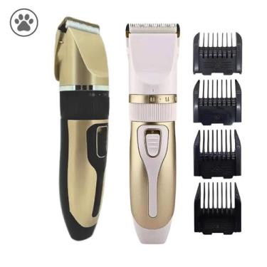 Imagem de Máquina de Tosa Aparador de Pelos Pets Cachorro Gato Silencioso Recarr