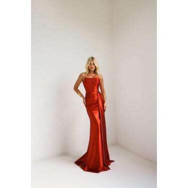 Imagem de Vestido Festa Longo Corselet sem alça Elegante - Glamoor Festa, Terrac