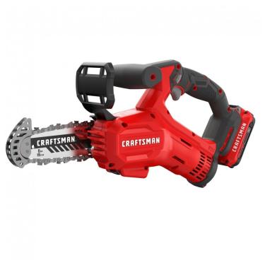 Imagem de Motoserra Elétrica Portátil sem Fio com Bateria e Carregador, CRAFTSMAN V20, Vermelha