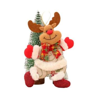 Imagem de Bonecos De Pelúcia De Papai Noel, Boneco De Neve E Rena Para Decoração