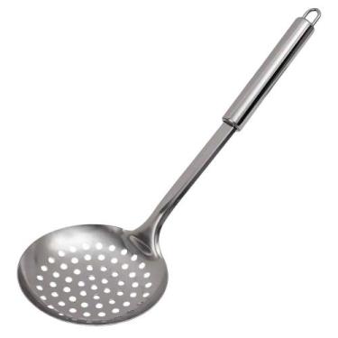 Imagem de Utensílios De Cozinha 100% Inox Prateado Concha Escumadeira Espatula -