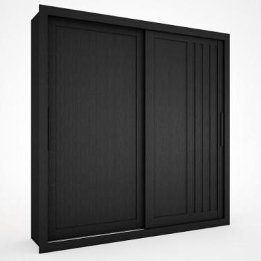 Imagem de Guarda Roupa de Casal Trianon 2 Portas de Correr Preto Zanzini, Preto