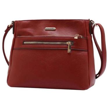 Imagem de Bolsa Feminina Casual Fechamento Ecler Alça Ajutavel Chenson, Vinho, U