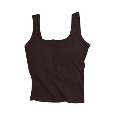 Imagem de Camiseta Cropped Sem Mangas Sexy Para Mulheres, Camisola De Moda, T-sh