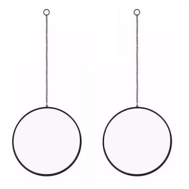 Imagem de 2un Espelho Decorativo Parede Redondo pendurar Ring Black - Wellmix