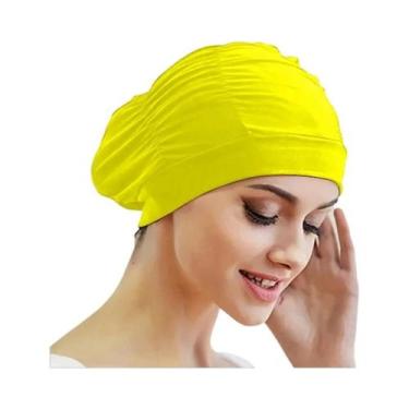 Imagem de Touca De Natação Unissex Para Cabelos Longos, Elástica E Esticável, Em