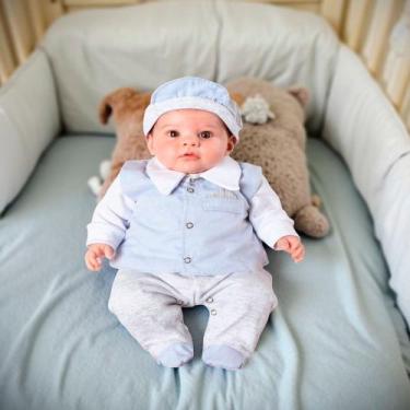 Imagem de Macacão Longo para Bebê Smoker Azul 03 peças - Happy Baby, M