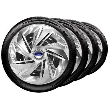 Imagem de Jogo 4 Calota Esportiva Aro 13 Nitro Prata Ford Ka Fiesta - Elitte