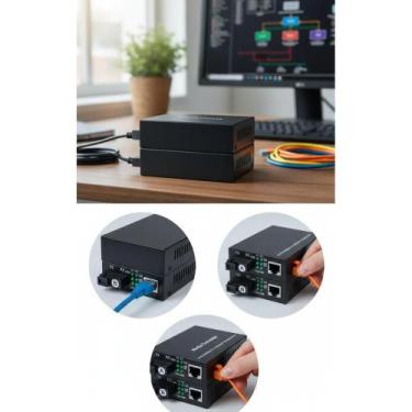 Imagem de Conversor Fibra Óptica GIGABIT 20km - 1000Mbps RJ45 - Congratulations 