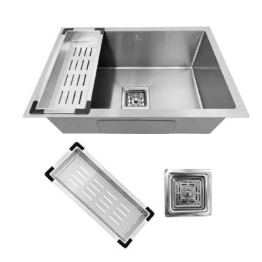 Imagem de Cuba Gourmet Quadrada Inox 304 Escovada 60x40cm Completa Stillus Home