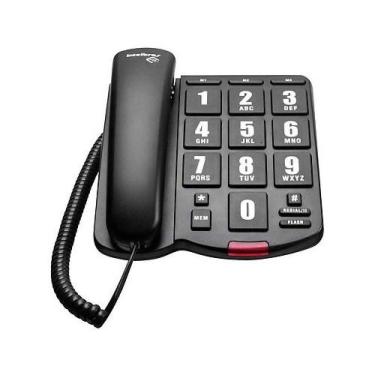 Imagem de Telefone Com Fio Intelbrás Tok Fácil Teclão Preto - INTELBRAS, Preto