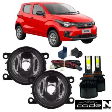 Imagem de KIT Farol Auxiliar Fiat Mobi 2016 a 2022 Super Led - BIBAS