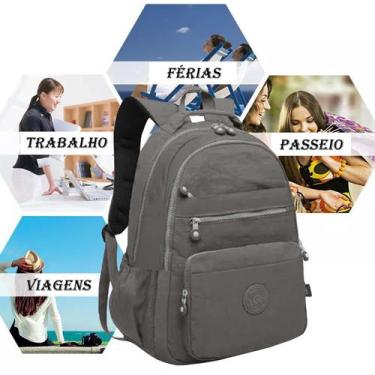 Imagem de Mochila Feminina Tecido Molinho Naylon Notebook Resistente Leve Trabal