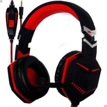 Imagem de Headset Gamer Vermelho com Microfone e Luz RGB  Som Potente e Estilo I