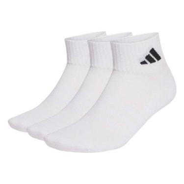 Imagem de Kit Meia Adidas ANK Casual Sport - 3 Pares, Branco, 41/43