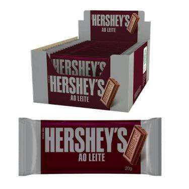 Imagem de Chocolate Hersheys Ao Leite, Caixa com 18 Barras 20g