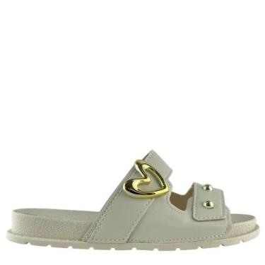 Imagem de Chinelo Slide Infantil Molekinha Coração Menina Verão 2341127, Branco 