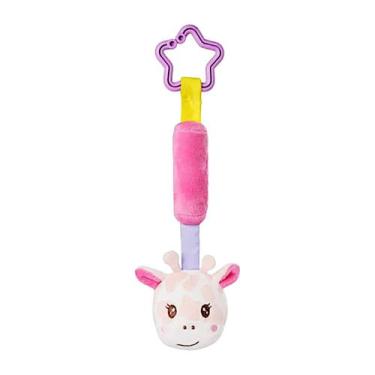 Imagem de Móbile Pelúcia de Girafa para Bebê com Mordedor Sininho Rosa Feminino 