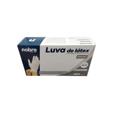Imagem de Luva Descartável de Látex Nobre Branca Com Pó Amido Ambidestras Lisa T