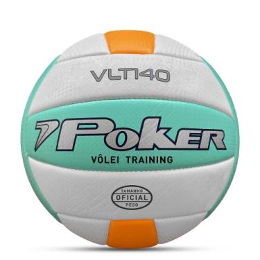 Imagem de Bola de Volei Poker Training VLT 140 05844, Verde, Branco, Laranja