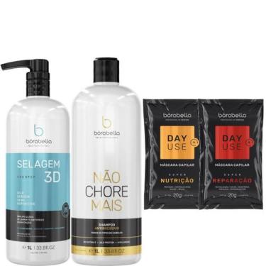 Imagem de Borabella Selagem 3D Semi Definitiva + Shampoo 2x1L + Sachês