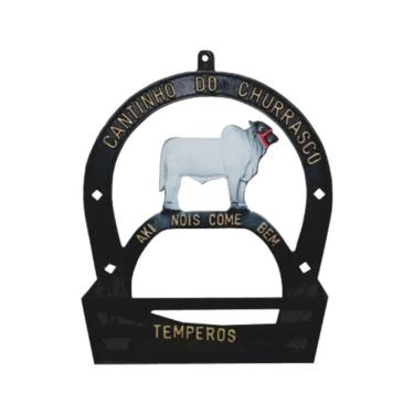 Imagem de Suporte Porta Tempero e Condimentos Boi em Alumínio Fundido Design Rústico para Cozinha Gaspar