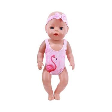 Imagem de Boneca Bebê De 43CM, Boneca Americana De 18 Polegadas, Roupa De Banho 