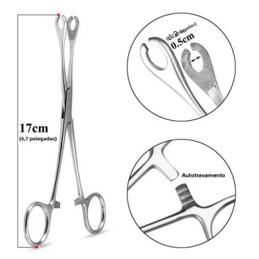 Imagem de Pinça Profissional De Aço Inoxidável 316L Para Piercing Corporal: Nari