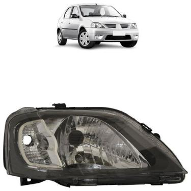 Imagem de Farol Dianteiro Logan 2007 2008 2009 2010 Máscara Cinza - Automotive I