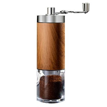 Imagem de Moedor de café manual com configurações ajustáveis, com rebarbas de cerâmica cônica, triangular e com alça dobrável, eficiência portátil de expresso a grosso para escritório, casa, acampamento