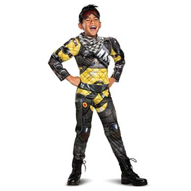 Imagem de Apex Legends Mirage Costume, Video Game Inspired Muscle Padded Jumpsuit and Mask, Child Size Extra Large (14-16)