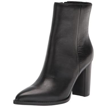 Imagem de Nine West Bota feminina Tryme até o tornozelo, Couro preto, 39