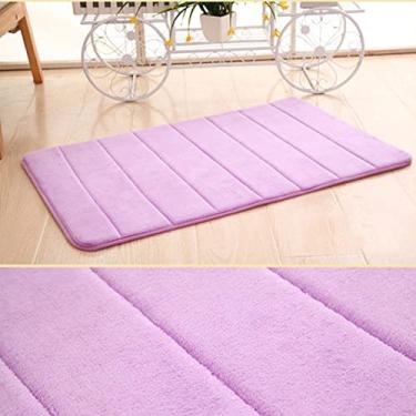 Imagem de Tapete de banheiro macio de espuma viscoelástica, antiderrapante, absorvente, tapete de borracha para piso de cozinha, banheiro, rosa, 50 x 120 cm