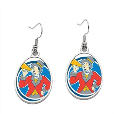 Imagem de Brinco de desenho animado circular de bulhorn de circo ringmaster – Brincos pendentes para meninas – Presente de festa de aniversário dos namorados