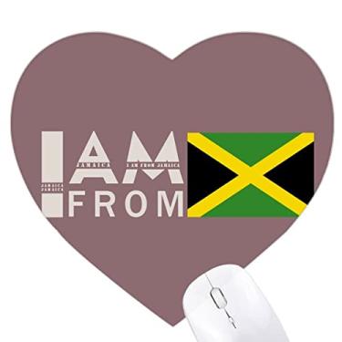 Imagem de Mouse pad I Am From Jamaica Art Deco moderno coração tapete de borracha para escritório
