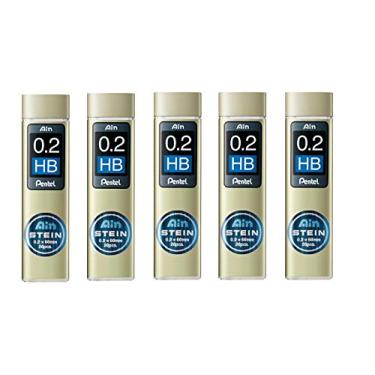 Imagem de Lápis mecânico Pentel Ain de 0,2 mm HB, pacote com 5 unidades/total de 100 grafites