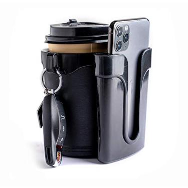 Imagem de Yoyoapple Suporte de copo de bicicleta guidão com suporte de chaves de telefone celular Suporte de bebida de cerveja preto