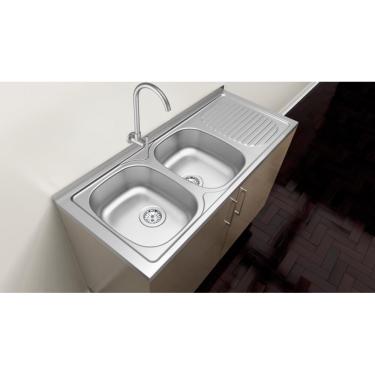 Imagem de Pia de Apoio Tramontina Stratta 2C 34 EX em Aço Inox 120x50 cm com 2 Cubas Tramontina 9...