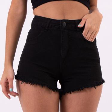 Imagem de Short Hot Pant Preto Amassado Lady Rock