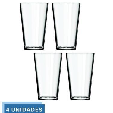 Imagem de Jogo 4 Copos Cairo 350ml Vidro Suco Agua Transparente Nadir