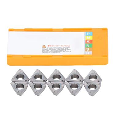 Imagem de 10 pçs inserções de torneamento de metal duro inserções de fresagem de torno de metal revestido lâminas de máquina de torno cnc suporte de ferramenta de fresagem de metal para liga de aço