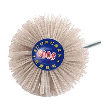 Imagem de Fenteer Pincel de roda de nylon para madeira escova de fio abrasivo com haste rosqueada de 6 mm escova de fio moedor de polimento de roda para polimento de pintura, polimento de polimento de 600 grãos