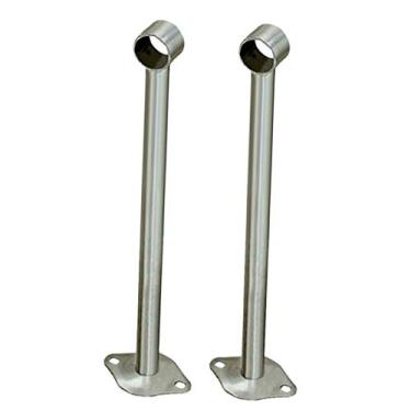 Imagem de B Blesiya 2 peças Suporte de haste de armário de cortina com soquete de flange para montagem no teto - 350 mm