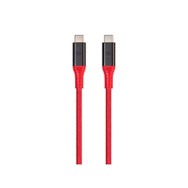 Imagem de Monoprice AtlasFlex Series Cabo USB 3.2 Geração 2 Tipo-C de dados e potência Kevlar reforçado Nylon trançado 5A/100W 1m Vermelho (139631)