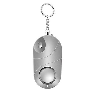 Imagem de Qudai Alarme pessoal 120-130dB Som Seguro de Emergência de Segurança Auto-Defesa Alarme Keychain LED Lanterna para Mulheres Meninas Crianças Idosos Explorer, prata, 1 pacote