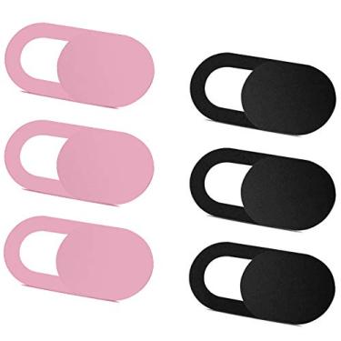 Imagem de Capa para webcam SIREG ultrafina – Linda capa para câmera web rosa e preta para laptop, tablet, MacBook Pro, Mac Mini, computador, smartphone, protege sua privacidade e segurança, adesivo forte