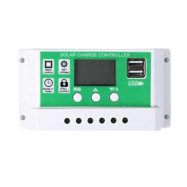 Imagem de Tingpai 30A Solar Controller 12/24V PWM Painel Solar Controlador de Bateria Regulador igente com Porta USB Dupla Parâmetro Ajustável Display LCD Configu ção do Temporizador